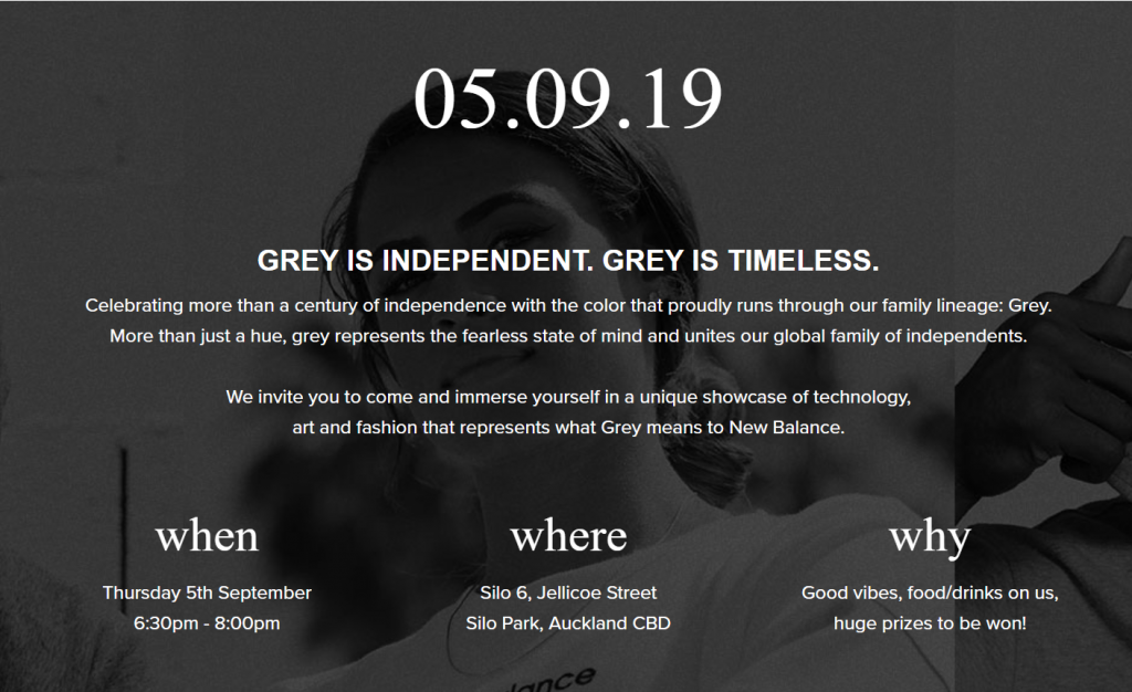 , New Balance: Grey Day Auckland Event