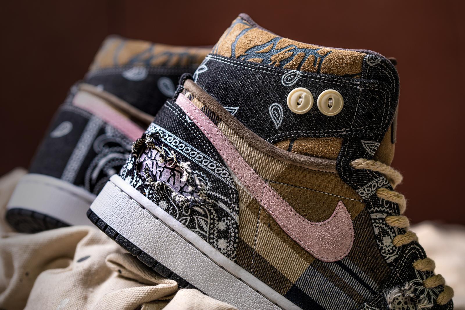 Jordan 1 'Bandana' by BespokeIND - The Kickz Stand